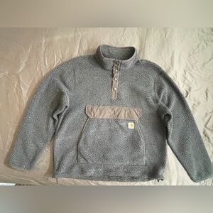 Carhartt Men's Relaxed Fit Fleece Pullover in a gray/tarmac- Men’s Large